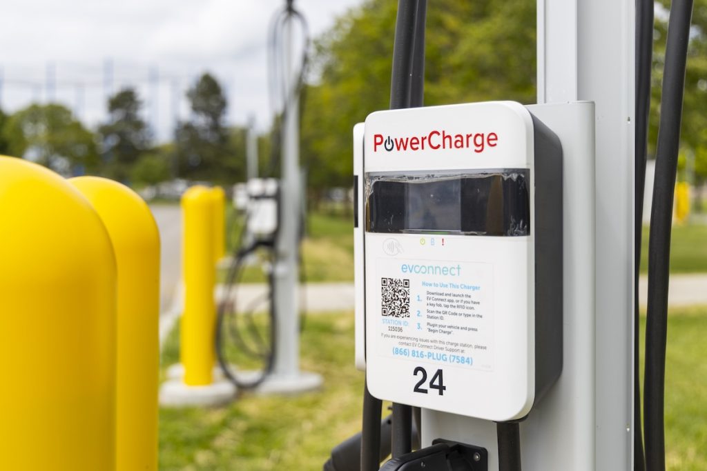 Close up of a PowerCharge stationClose up of a PowerCharge station